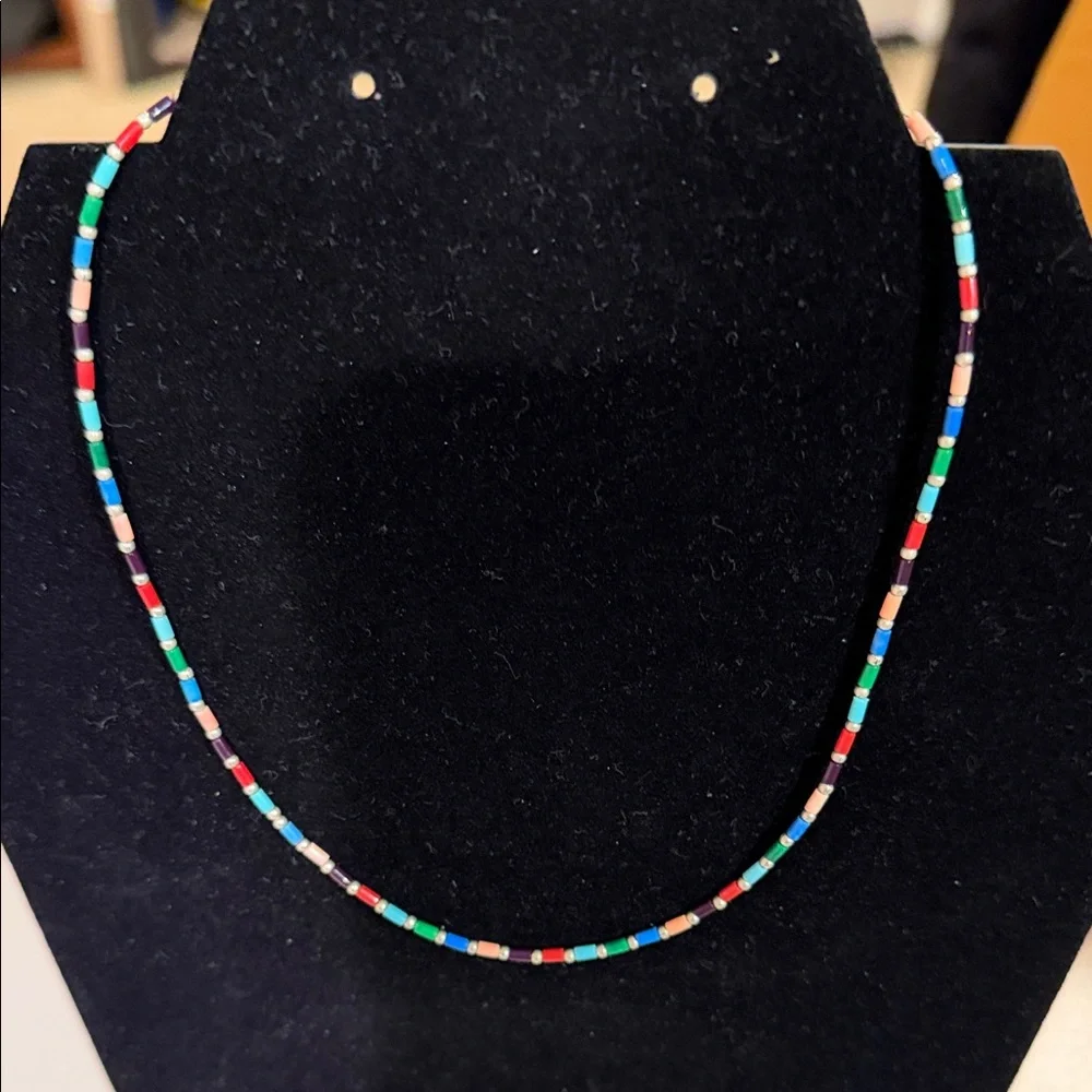 Silpada Sterling Silver Colorful Boho Bead Necklace. 16”Length. - Picture 1 of 3